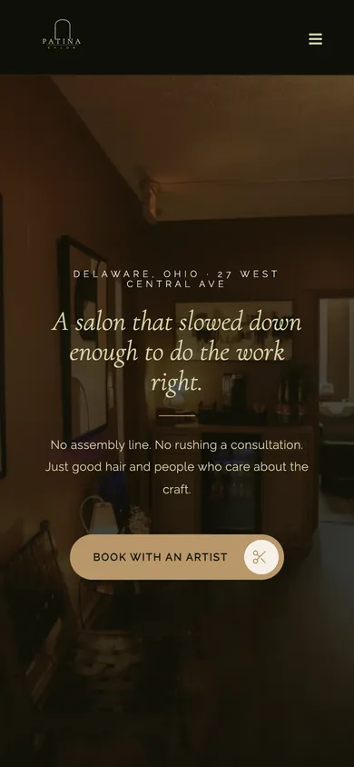 Patina Salon — a website built by Aspire Digital