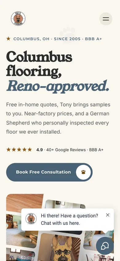 Tee’s Flooring — a website built by Aspire Digital